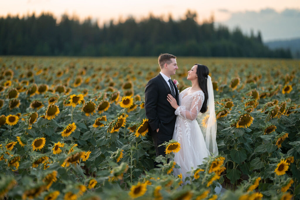 50 Ways to Add Something Blue to your Spokane Wedding 11 Wedding venue near me with sunflower fields for bride and groom photos