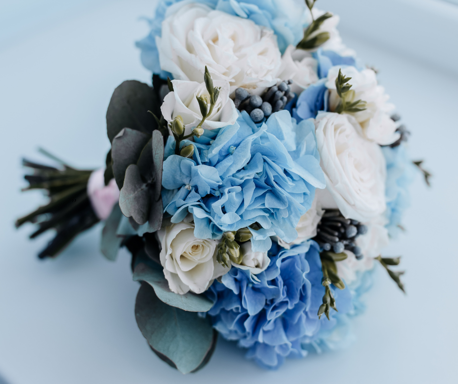50 Ways to Add Something Blue to your Spokane Wedding 7 Something blue bride bouquet at a wedding venue near me