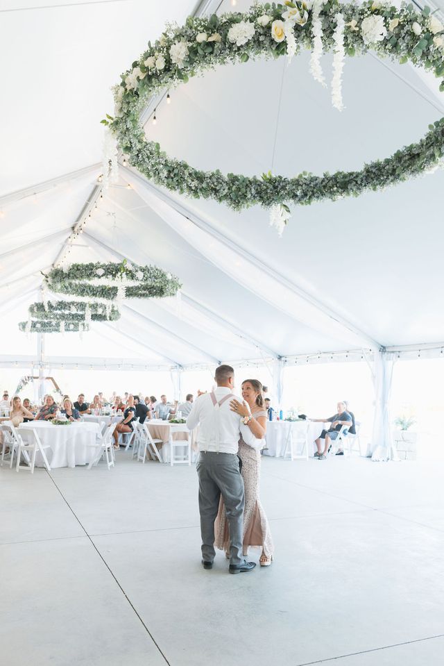 First dance at a garden wedding near Spokane