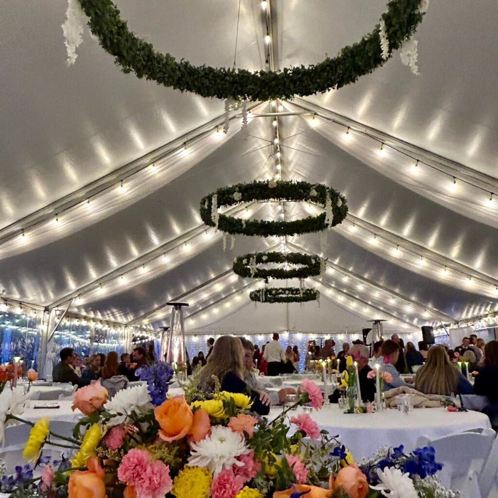 What Happens If It Rains on Your Wedding Day? 2 Our beautiful reception tent offers cover from extreme weather and stunning views in all directions at our garden wedding venue near Spokane.