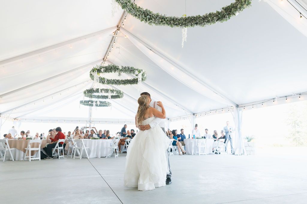 Elegant wedding reception with mountain views, gardens and outdoor wedding ceremony