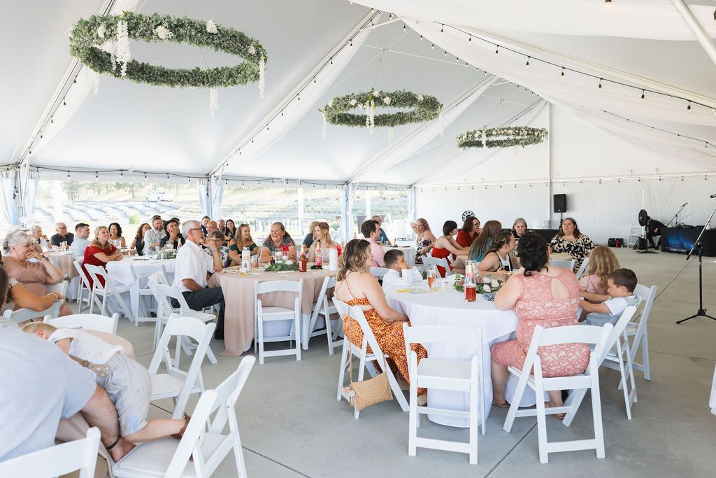 Planning a Spokane Wedding Near Coeur d’Alene 14 Covered wedding reception space at Lavender Manor with views of the surrounding countryside